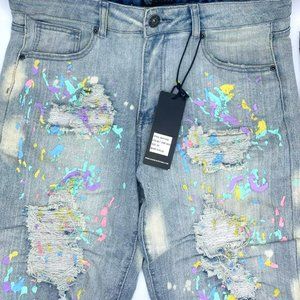 Waimea short paint design ripped shorts